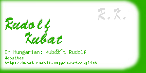 rudolf kubat business card